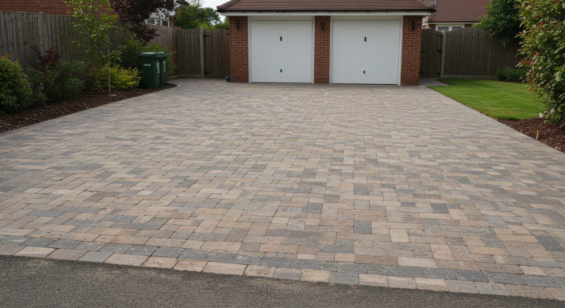 Newly installed block paving driveway, providing a clean and modern look. Ideal for residential properties